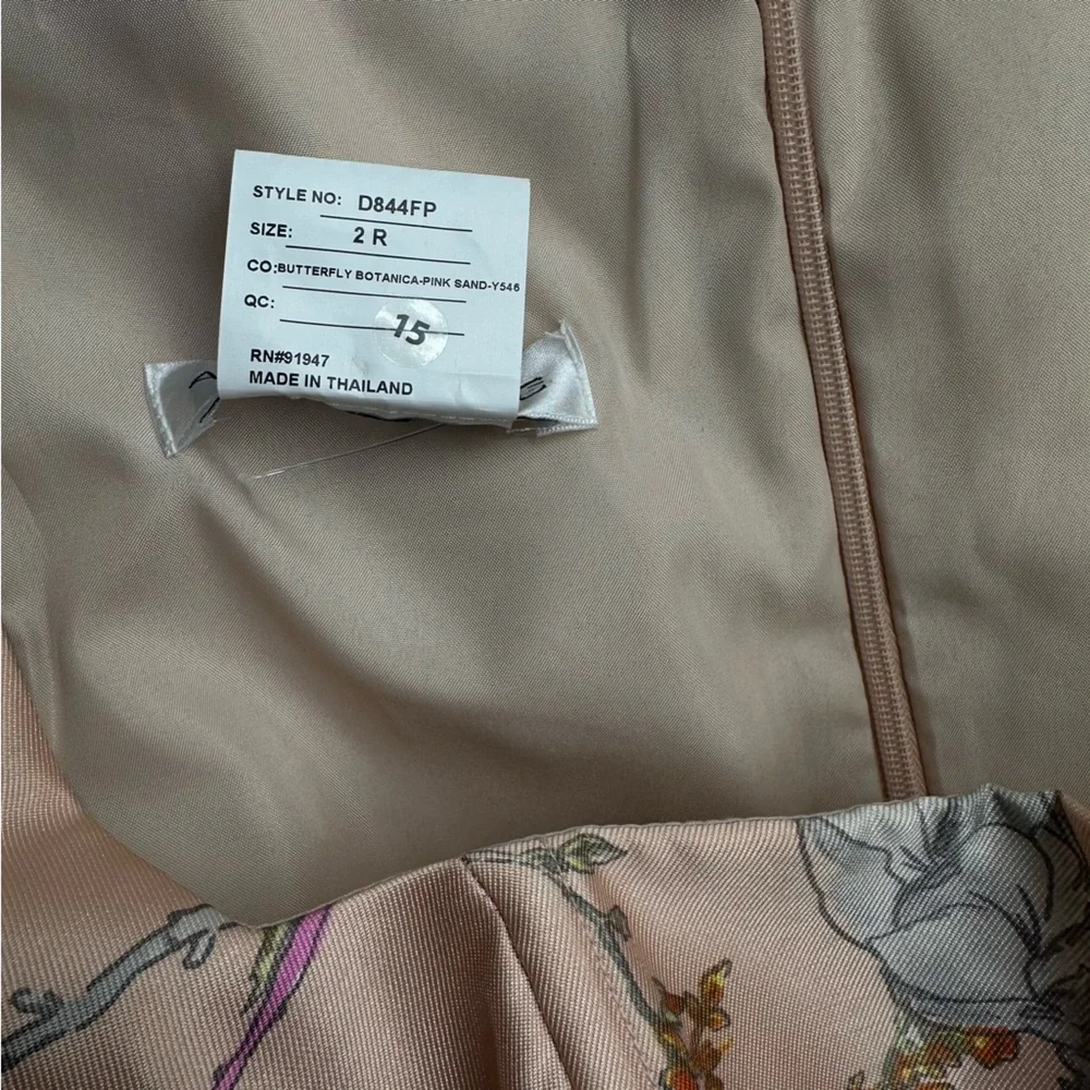 NWOT ALFRED SUNG Style D844FP Corset Floral Satin Dress, Size 2 - Picture 8 of 8